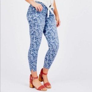 Kut from the Kloth Eva Ankle Blue Bandana Print Skinny Jeans Size 2